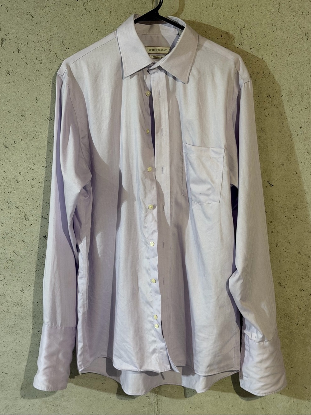 Joseph Abboud Purple Herringbone Dress Shirt Mens 16 34/35 French Cuff
